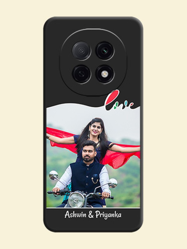 Fall in Love Pattern with Picture on Photo On Space Black Custom Soft Matte Mobile Back Cover - Oppo F29 5G