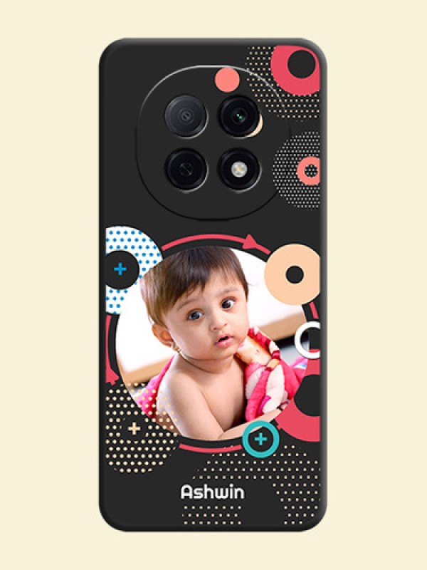 Multicoloured Round Image On Space Black Custom Soft Matte Mobile Back Cover - Oppo F29 5G
