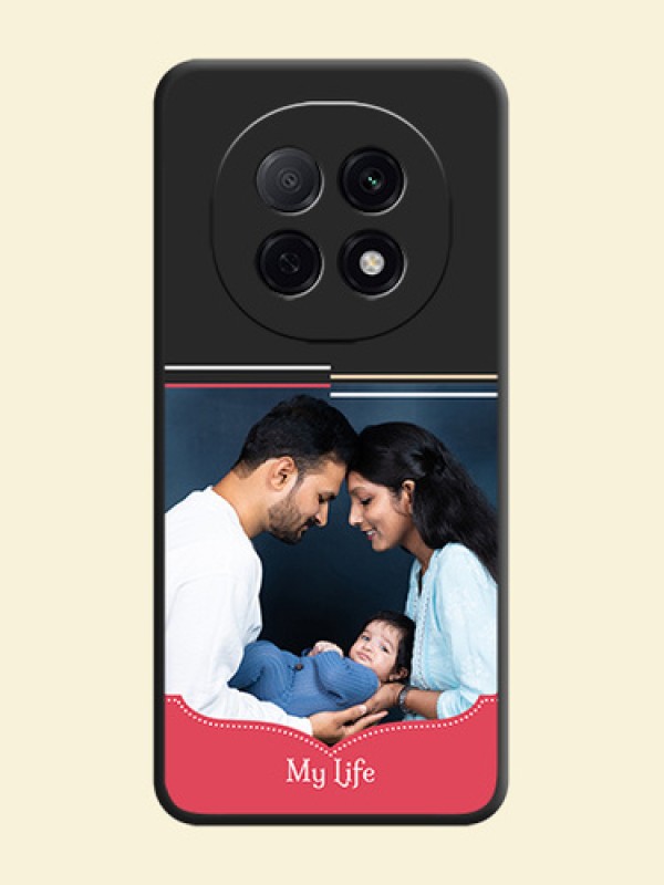 Classic Plain Design with Name On Space Black Custom Soft Matte Mobile Back Cover - Oppo F29 5G