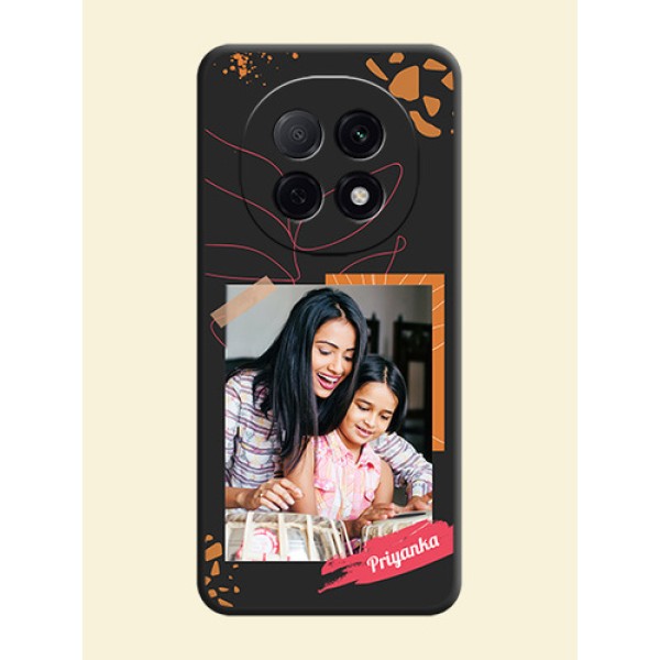 Orange Photo Frame On Space Black Custom Soft Matte Mobile Back Cover - Oppo F29 5G Orange Photo Frame On Space Black Custom Soft Matte Mobile Back Cover - Oppo F29 5G