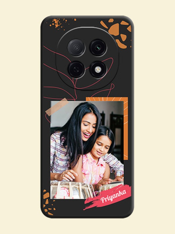 Orange Photo Frame On Space Black Custom Soft Matte Mobile Back Cover - Oppo F29 5G