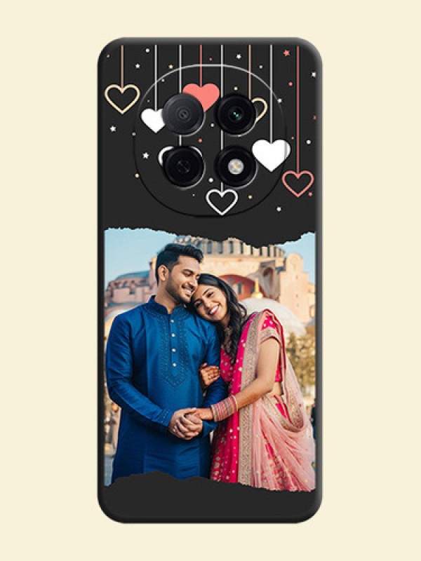 Love Hangings with Splash Wave Picture On Space Black Custom Soft Matte Mobile Back Cover - Oppo F29 Pro 5G