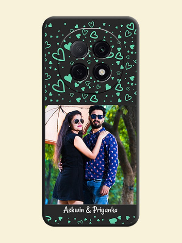 Sea Green Indefinite Love Pattern on Photo On Space Black Custom Soft Matte Mobile Back Cover - Oppo F29 Pro 5G