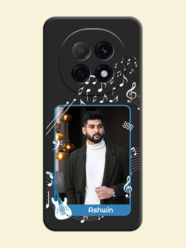 Musical Theme Design with Text on Photo On Space Black Custom Soft Matte Mobile Back Cover - Oppo F29 Pro 5G