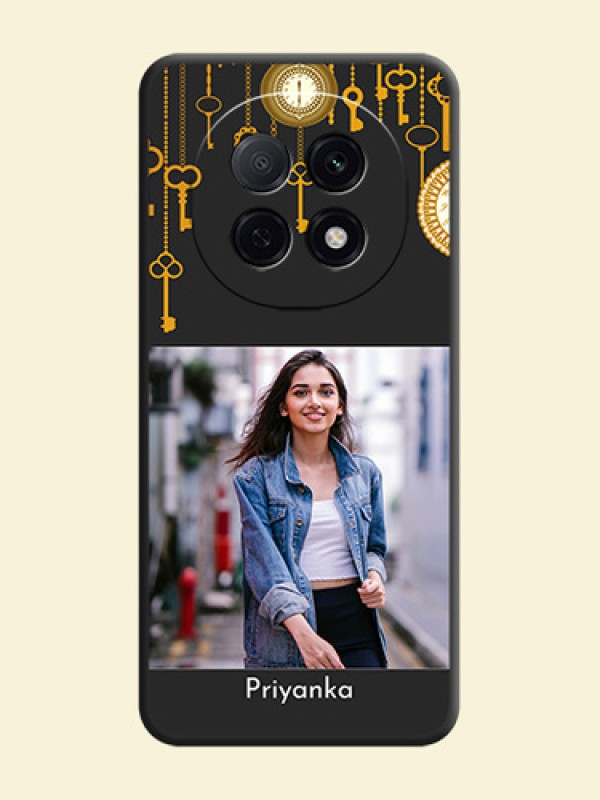Decorative Design with Text On Space Black Custom Soft Matte Mobile Back Cover - Oppo F29 Pro 5G