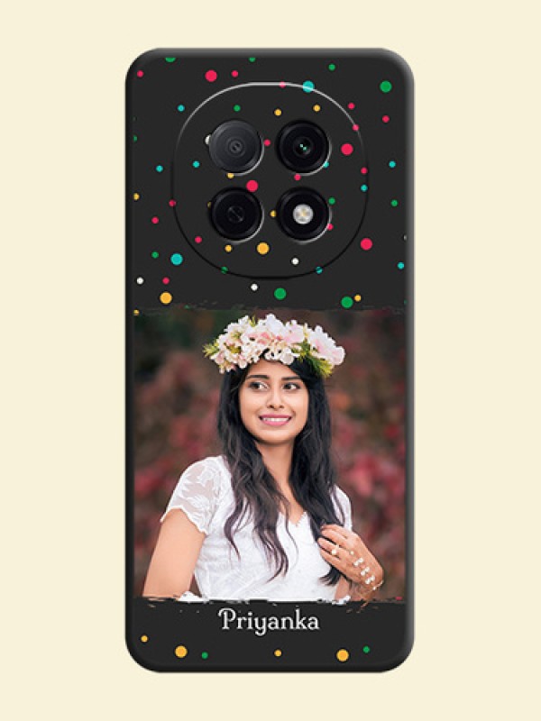 Multicolor Dotted Pattern with Text On Space Black Custom Soft Matte Mobile Back Cover - Oppo F29 Pro 5G