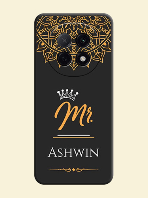 Mr Name with Floral Design On Space Black Custom Soft Matte Mobile Back Cover - Oppo F29 Pro 5G