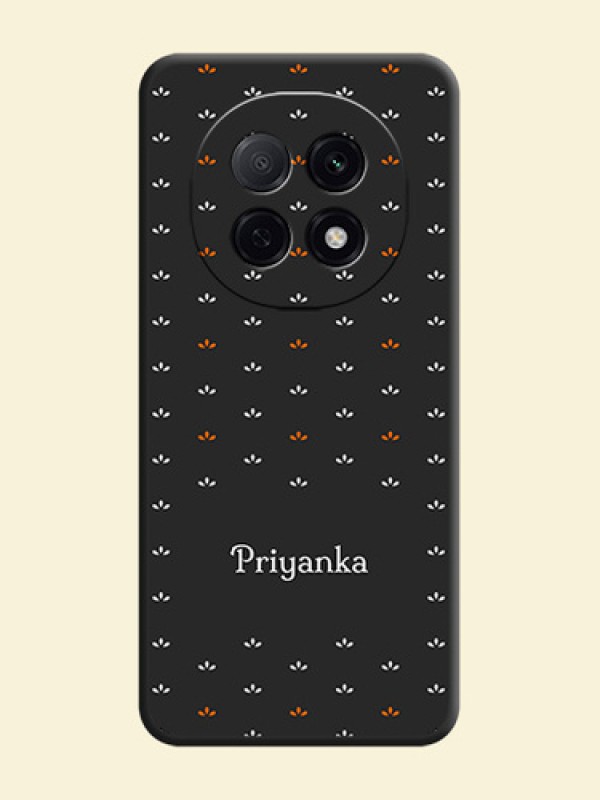 Simple Pattern With Custom Text On Space Black Custom Soft Matte Mobile Back Cover - Oppo F29 Pro 5G