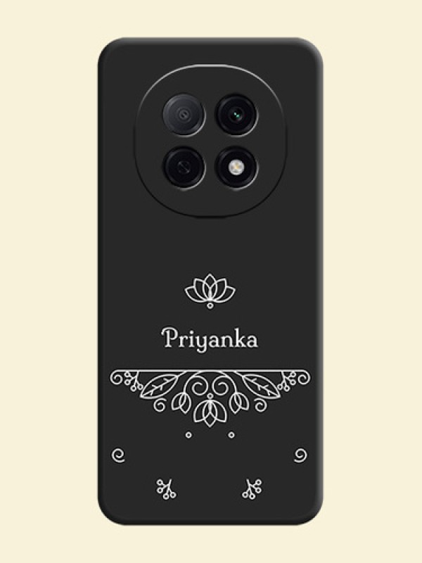 Lotus Garden Custom Text On Space Black Custom Soft Matte Mobile Back Cover - Oppo F29 Pro 5G
