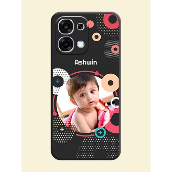 Multicoloured Round Image On Space Black Custom Soft Matte Mobile Back Cover - Oppo F31 5G Multicoloured Round Image On Space Black Custom Soft Matte Mobile Back Cover - Oppo F31 5G