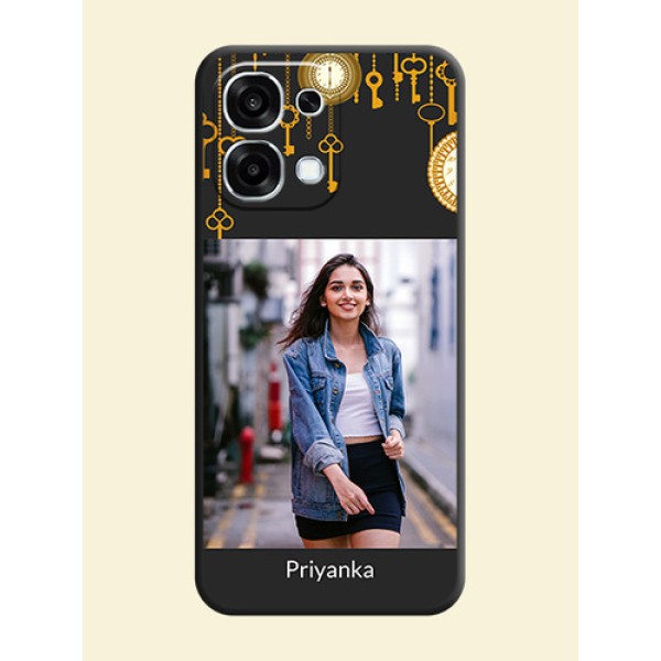 Decorative Design with Text On Space Black Custom Soft Matte Mobile Back Cover - Oppo F31 5G Decorative Design with Text On Space Black Custom Soft Matte Mobile Back Cover - Oppo F31 5G