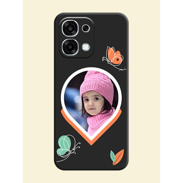 Upload Pic With Simple Butterly Design On Space Black Custom Soft Matte Mobile Back Cover - Oppo F31 5G Upload Pic With Simple Butterly Design On Space Black Custom Soft Matte Mobile Back Cover - Oppo F31 5G
