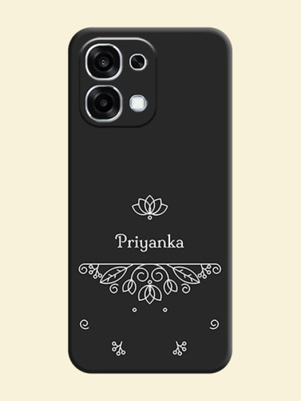 Lotus Garden Custom Text On Space Black Custom Soft Matte Mobile Back Cover - Oppo F31 5G