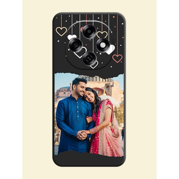Love Hangings with Splash Wave Picture On Space Black Custom Soft Matte Mobile Back Cover - Oppo F31 Pro 5G