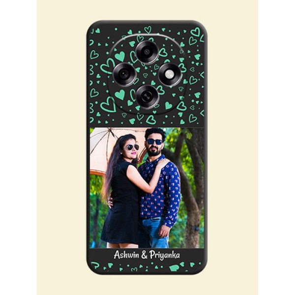 Sea Green Indefinite Love Pattern on Photo On Space Black Custom Soft Matte Mobile Back Cover - Oppo F31 Pro 5G Sea Green Indefinite Love Pattern on Photo On Space Black Custom Soft Matte Mobile Back Cover - Oppo F31 Pro 5G