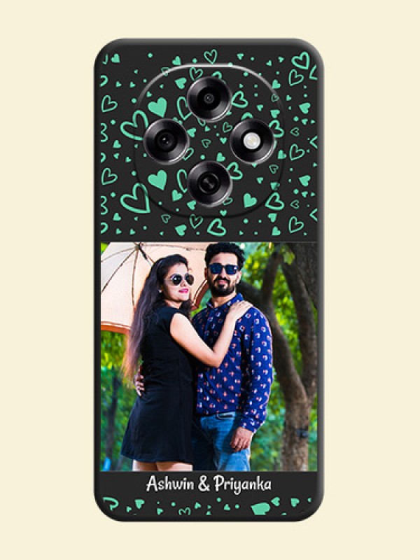 Sea Green Indefinite Love Pattern on Photo On Space Black Custom Soft Matte Mobile Back Cover - Oppo F31 Pro 5G
