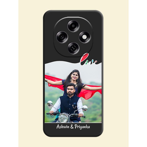 Fall in Love Pattern with Picture on Photo On Space Black Custom Soft Matte Mobile Back Cover - Oppo F31 Pro 5G Fall in Love Pattern with Picture on Photo On Space Black Custom Soft Matte Mobile Back Cover - Oppo F31 Pro 5G