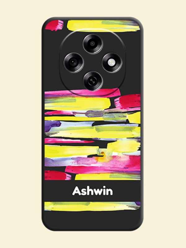 Brush Coloured On Space Black Custom Soft Matte Mobile Back Cover - Oppo F31 Pro 5G