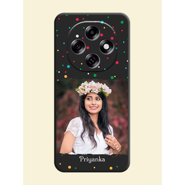 Multicolor Dotted Pattern with Text On Space Black Custom Soft Matte Mobile Back Cover - Oppo F31 Pro 5G