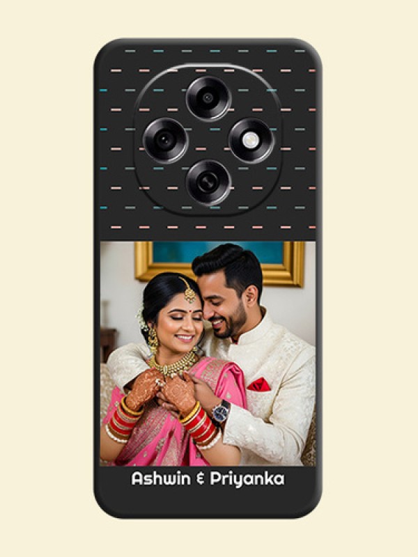 Line Pattern Design with Text On Space Black Custom Soft Matte Mobile Back Cover - Oppo F31 Pro 5G