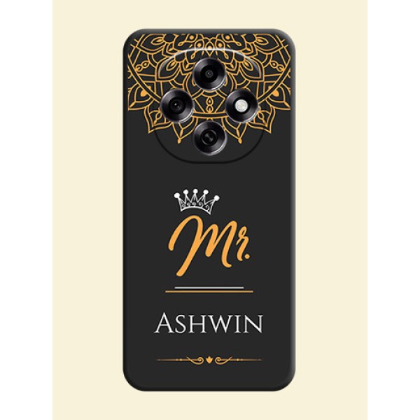 Mr Name with Floral Design On Space Black Custom Soft Matte Mobile Back Cover - Oppo F31 Pro 5G Mr Name with Floral Design On Space Black Custom Soft Matte Mobile Back Cover - Oppo F31 Pro 5G