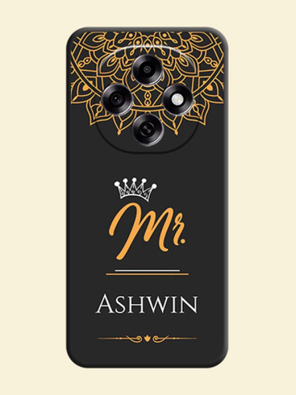 Mr Name with Floral Design On Space Black Custom Soft Matte Mobile Back Cover - Oppo F31 Pro 5G