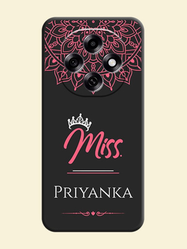 Mrs Name with Floral Design On Space Black Custom Soft Matte Mobile Back Cover - Oppo F31 Pro 5G