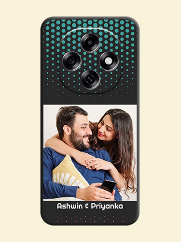Faded Dots with Grunge Photo Frame and Text On Space Black Custom Soft Matte Mobile Back Cover - Oppo F31 Pro 5G