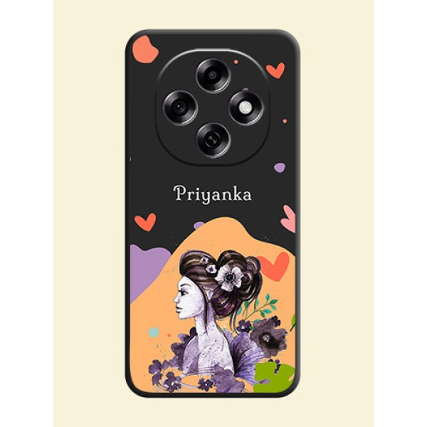 Namecase For Her With Fancy Lady Image On Space Black Custom Soft Matte Mobile Back Cover - Oppo F31 Pro 5G Namecase For Her With Fancy Lady Image On Space Black Custom Soft Matte Mobile Back Cover - Oppo F31 Pro 5G