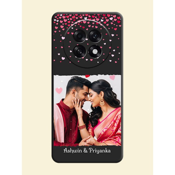 Fall in Love with Your Partner on Photo On Space Black Custom Soft Matte Mobile Back Cover - Oppo F31 Pro Plus 5G Fall in Love with Your Partner on Photo On Space Black Custom Soft Matte Mobile Back Cover - Oppo F31 Pro Plus 5G