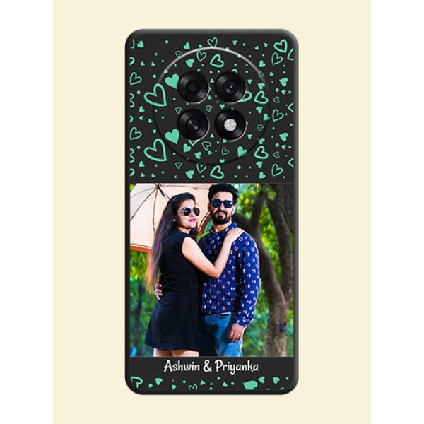 Sea Green Indefinite Love Pattern on Photo On Space Black Custom Soft Matte Mobile Back Cover - Oppo F31 Pro Plus 5G Sea Green Indefinite Love Pattern on Photo On Space Black Custom Soft Matte Mobile Back Cover - Oppo F31 Pro Plus 5G