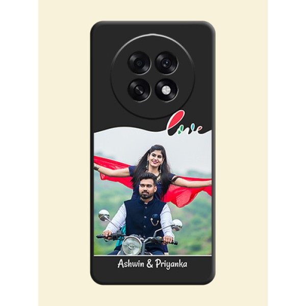Fall in Love Pattern with Picture on Photo On Space Black Custom Soft Matte Mobile Back Cover - Oppo F31 Pro Plus 5G Fall in Love Pattern with Picture on Photo On Space Black Custom Soft Matte Mobile Back Cover - Oppo F31 Pro Plus 5G