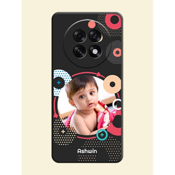 Multicoloured Round Image On Space Black Custom Soft Matte Mobile Back Cover - Oppo F31 Pro Plus 5G Multicoloured Round Image On Space Black Custom Soft Matte Mobile Back Cover - Oppo F31 Pro Plus 5G