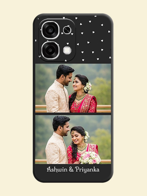 Miniature Love Symbols with Name On Space Black Custom Soft Matte Mobile Back Cover - Oppo F33 5G