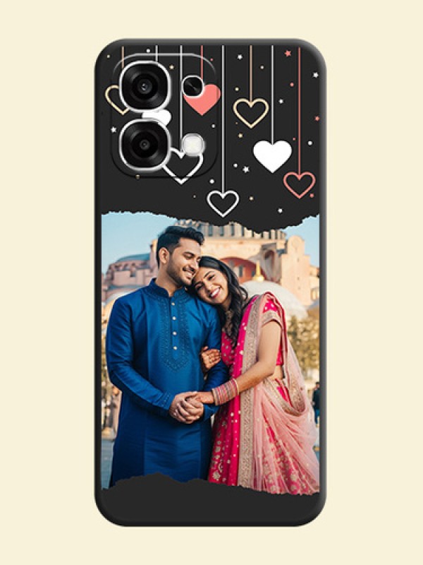 Love Hangings with Splash Wave Picture On Space Black Custom Soft Matte Mobile Back Cover - Oppo F33 5G