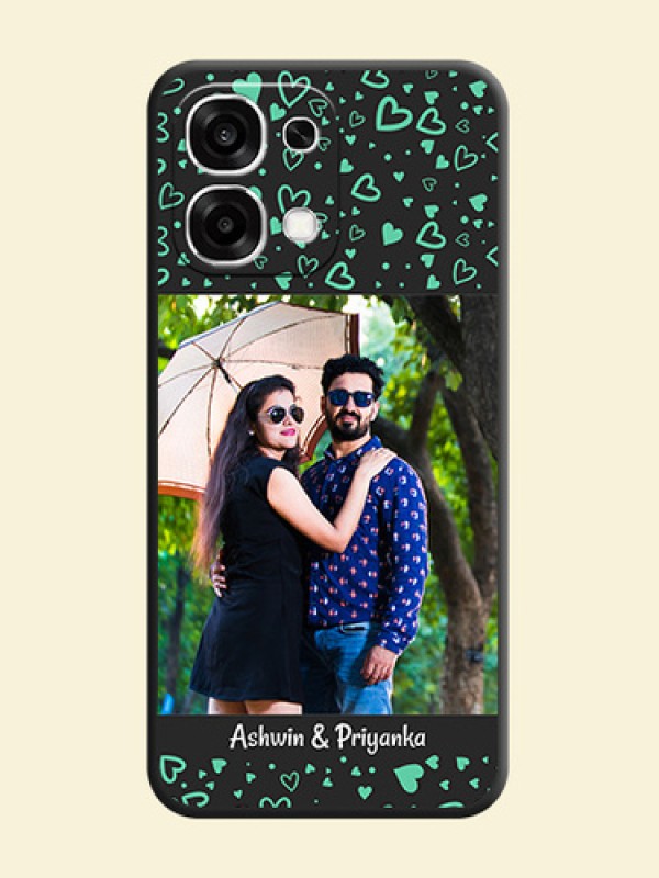 Sea Green Indefinite Love Pattern on Photo On Space Black Custom Soft Matte Mobile Back Cover - Oppo F33 5G