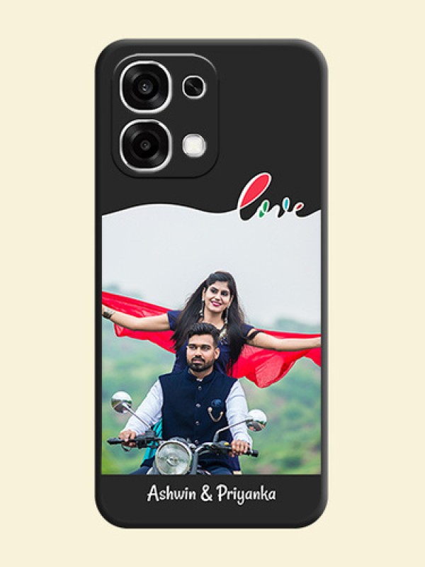 Fall in Love Pattern with Picture on Photo On Space Black Custom Soft Matte Mobile Back Cover - Oppo F33 5G