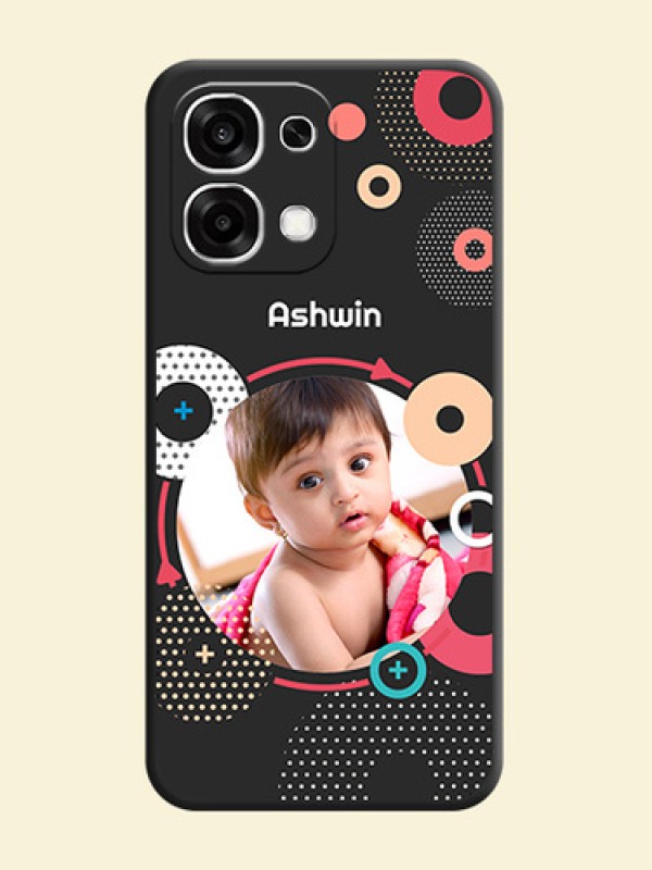 Multicoloured Round Image On Space Black Custom Soft Matte Mobile Back Cover - Oppo F33 5G