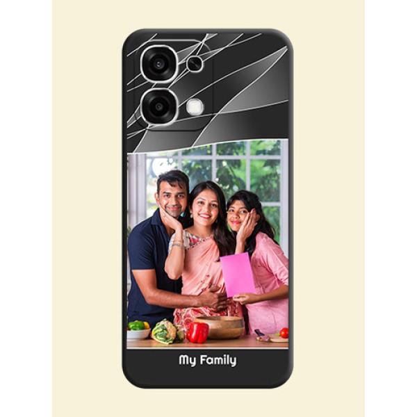 Mixed Wave Lines on Photo On Space Black Custom Soft Matte Mobile Back Cover - Oppo F33 5G