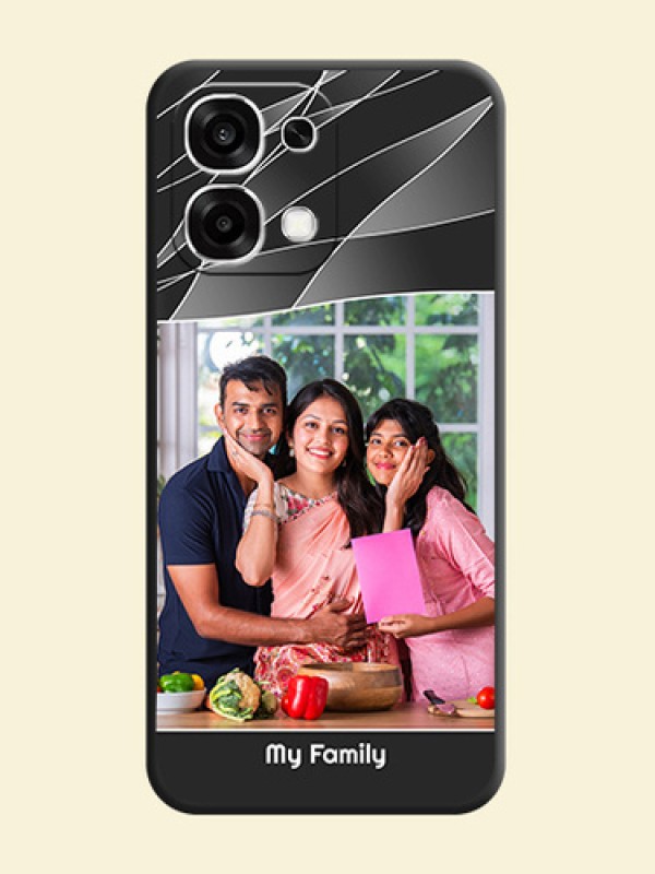 Mixed Wave Lines on Photo On Space Black Custom Soft Matte Mobile Back Cover - Oppo F33 5G