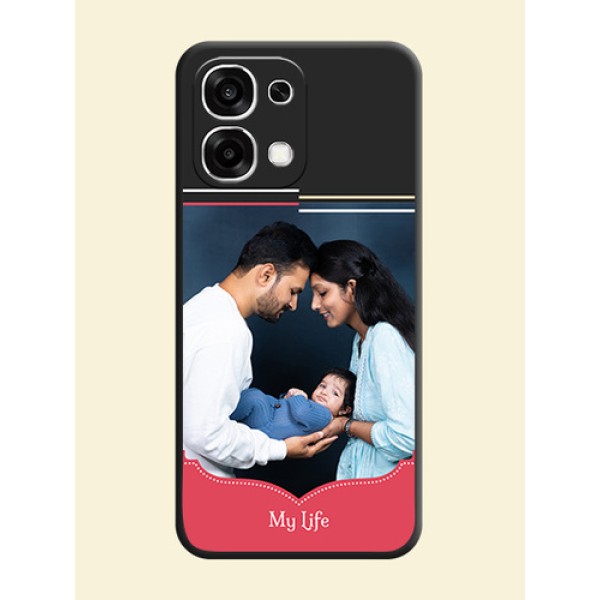 Classic Plain Design with Name On Space Black Custom Soft Matte Mobile Back Cover - Oppo F33 5G Classic Plain Design with Name On Space Black Custom Soft Matte Mobile Back Cover - Oppo F33 5G
