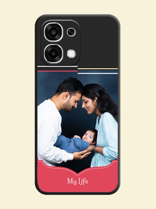Classic Plain Design with Name On Space Black Custom Soft Matte Mobile Back Cover - Oppo F33 5G