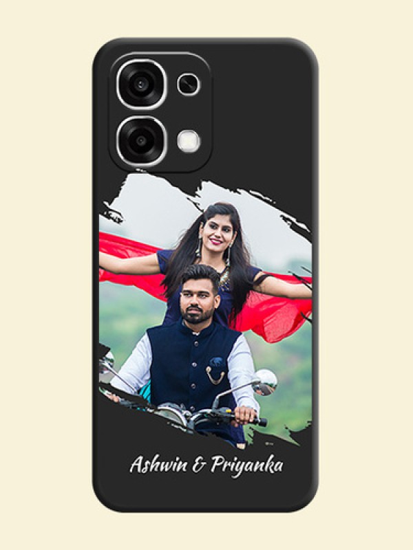 Grunge Brush Strokes on Photo On Space Black Custom Soft Matte Mobile Back Cover - Oppo F33 5G
