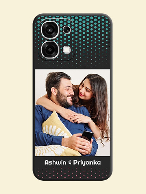 Faded Dots with Grunge Photo Frame and Text On Space Black Custom Soft Matte Mobile Back Cover - Oppo F33 5G