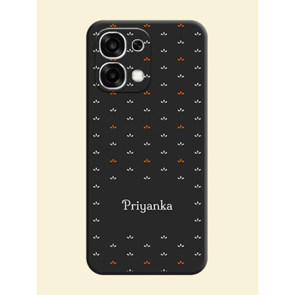 Simple Pattern With Custom Text On Space Black Custom Soft Matte Mobile Back Cover - Oppo F33 5G Simple Pattern With Custom Text On Space Black Custom Soft Matte Mobile Back Cover - Oppo F33 5G