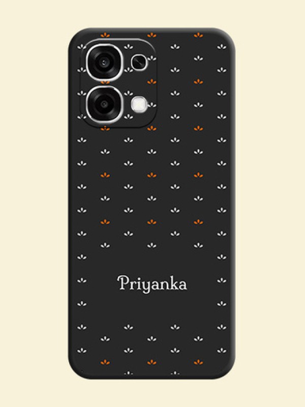 Simple Pattern With Custom Text On Space Black Custom Soft Matte Mobile Back Cover - Oppo F33 5G