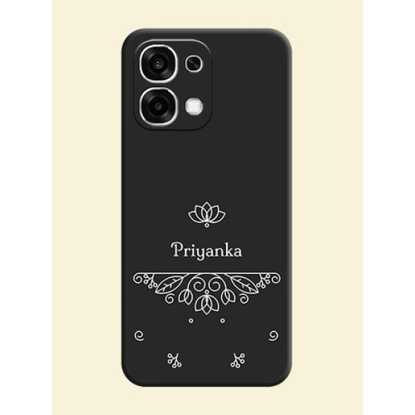 Lotus Garden Custom Text On Space Black Custom Soft Matte Mobile Back Cover - Oppo F33 5G Lotus Garden Custom Text On Space Black Custom Soft Matte Mobile Back Cover - Oppo F33 5G