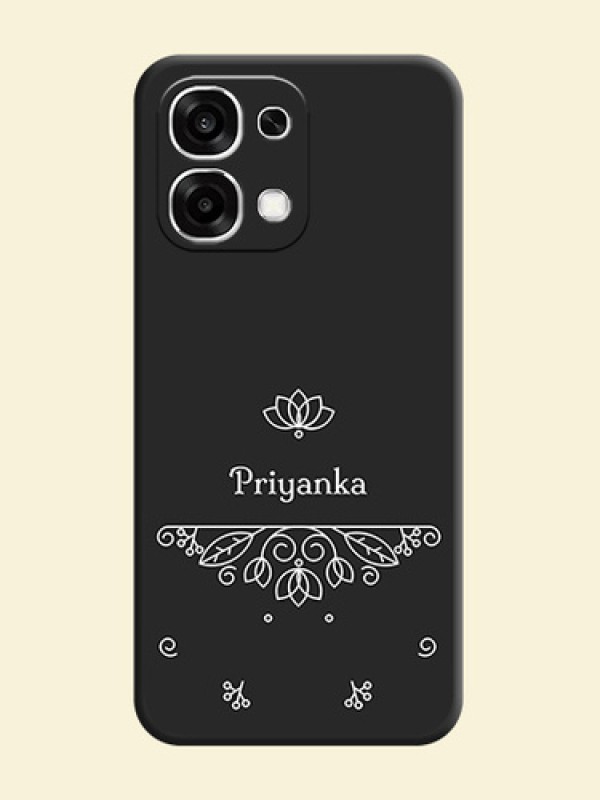 Lotus Garden Custom Text On Space Black Custom Soft Matte Mobile Back Cover - Oppo F33 5G