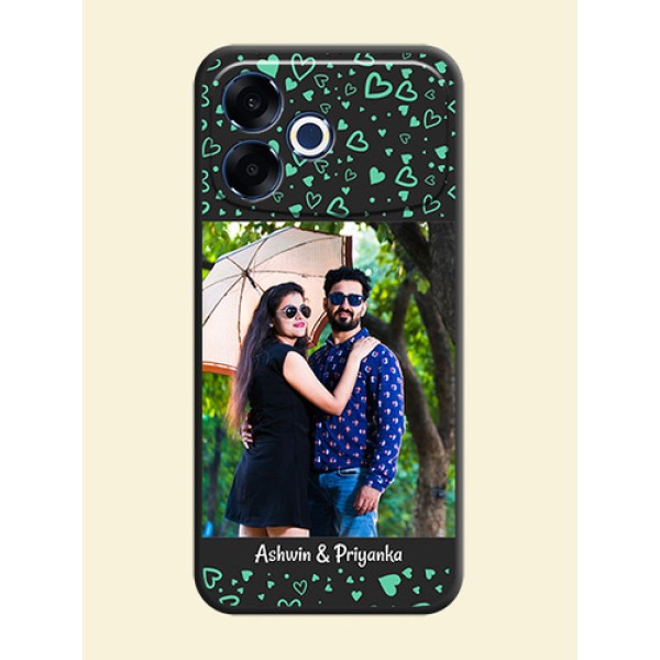 Sea Green Indefinite Love Pattern on Photo On Space Black Custom Soft Matte Mobile Back Cover - Oppo F33 Pro 5G Sea Green Indefinite Love Pattern on Photo On Space Black Custom Soft Matte Mobile Back Cover - Oppo F33 Pro 5G
