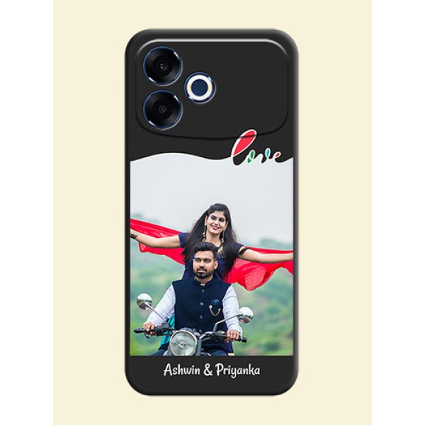 Fall in Love Pattern with Picture on Photo On Space Black Custom Soft Matte Mobile Back Cover - Oppo F33 Pro 5G Fall in Love Pattern with Picture on Photo On Space Black Custom Soft Matte Mobile Back Cover - Oppo F33 Pro 5G